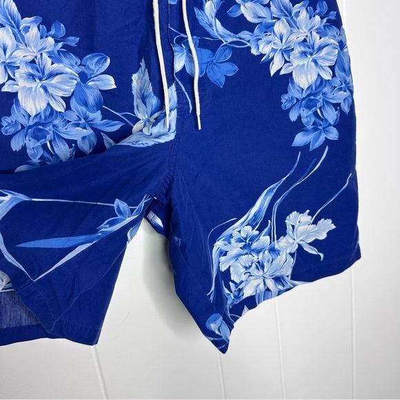 Vintage Polo Ralph Lauren Blue Floral Hawaiian Board Shorts - Picture 7 of 12